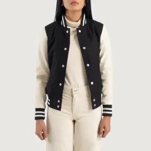 Savant Black & White Hybrid Varsity Jacket