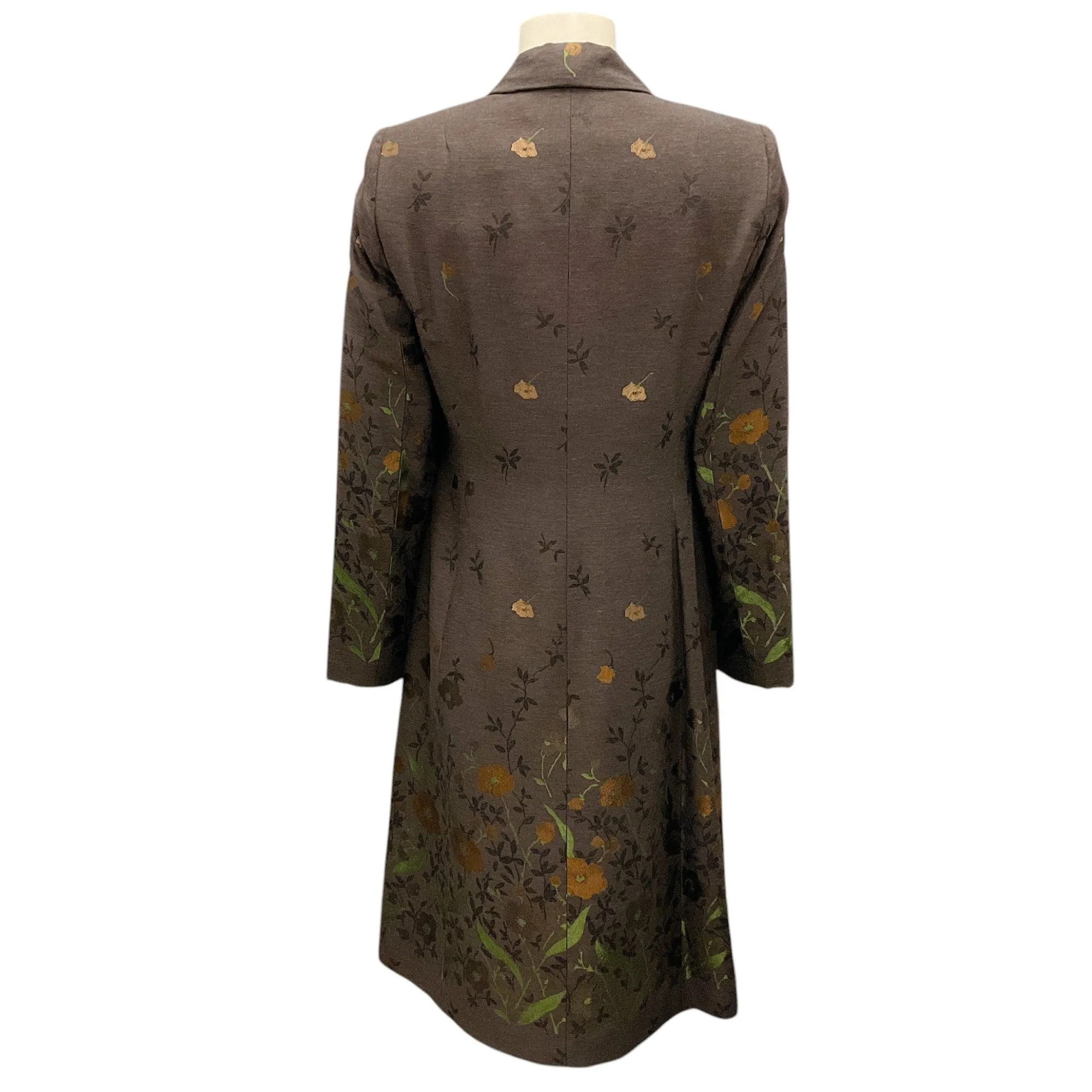 Sies Marjan Brown Floral Jacquard Coat