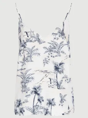 Silk Mixed Toile Cami -- Navy Multi