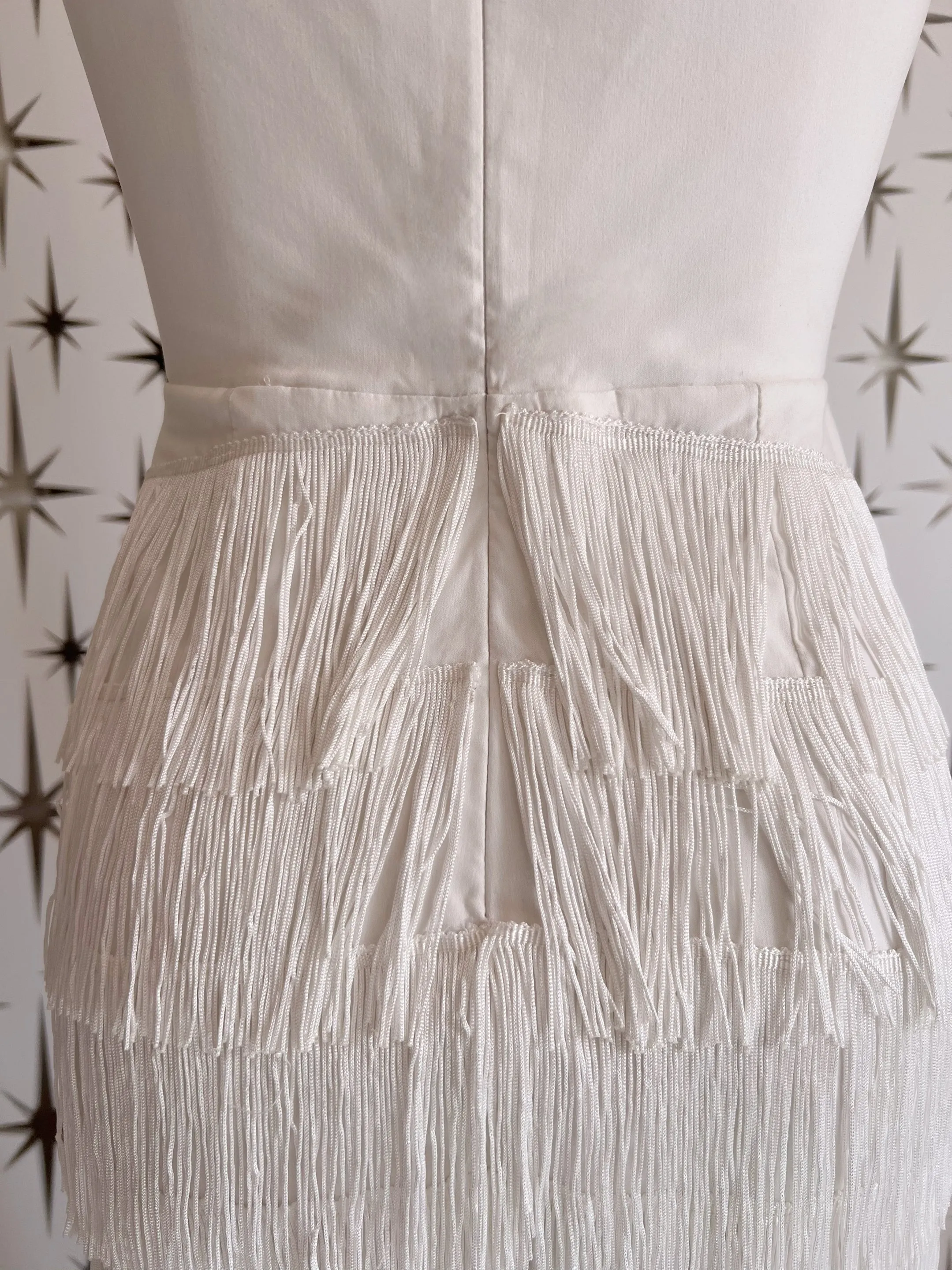 Some Like It Hot MAXI Fringe Dress Cream, Black