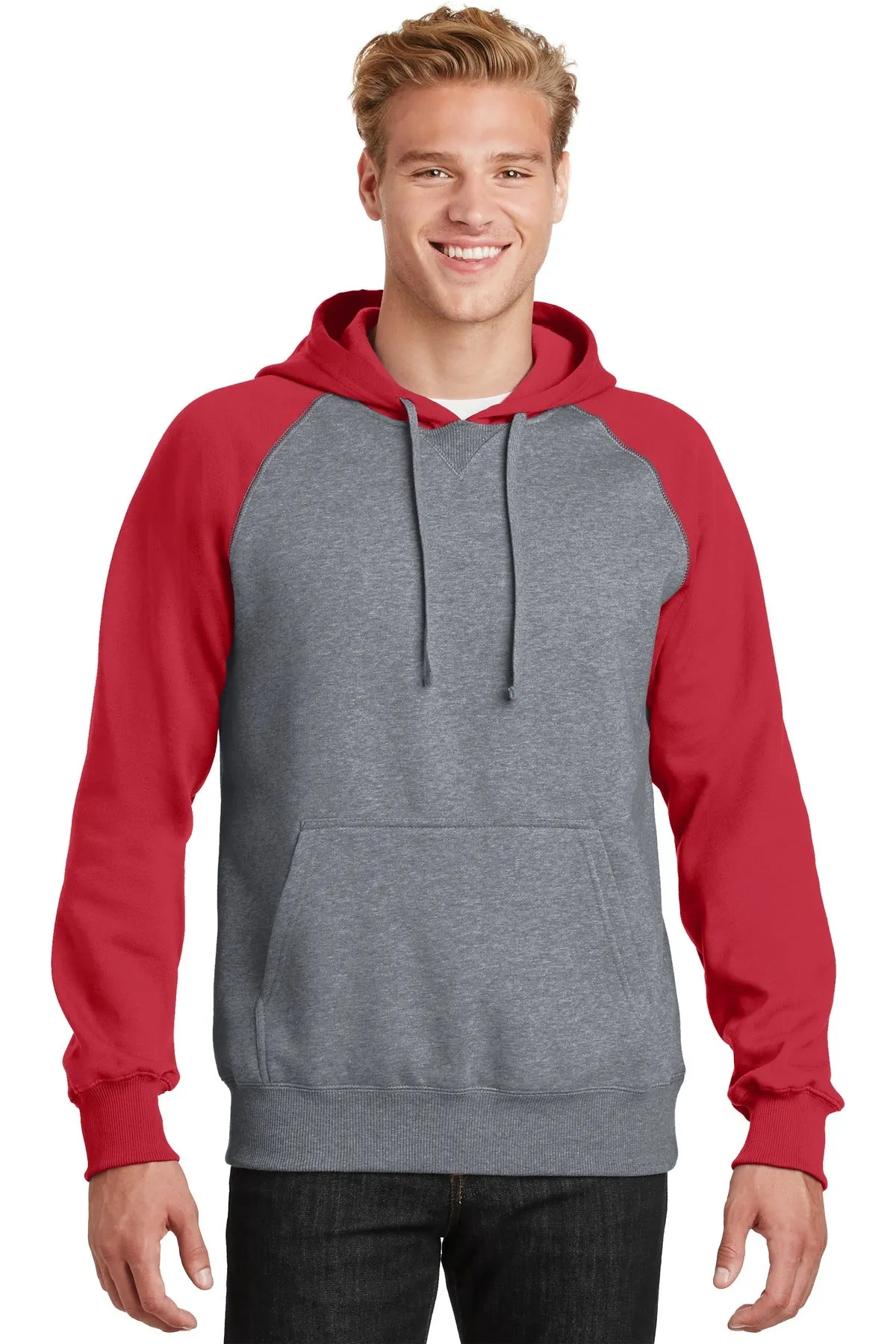 Sport-Tek® Raglan Colorblock Pullover Hooded Sweatshirt. ST267