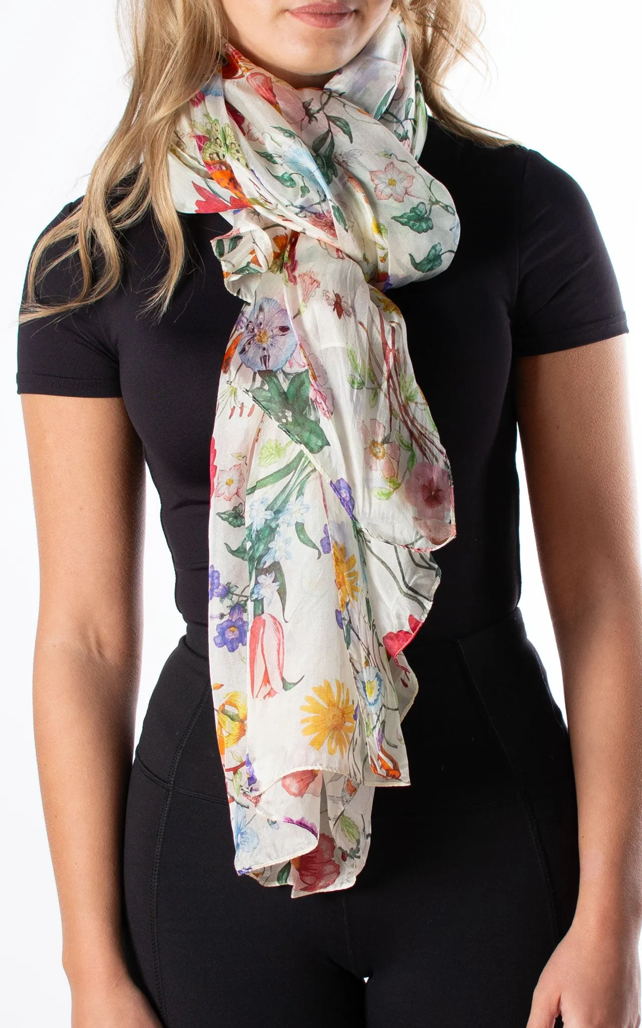 Spring Flowers Silk Scarf