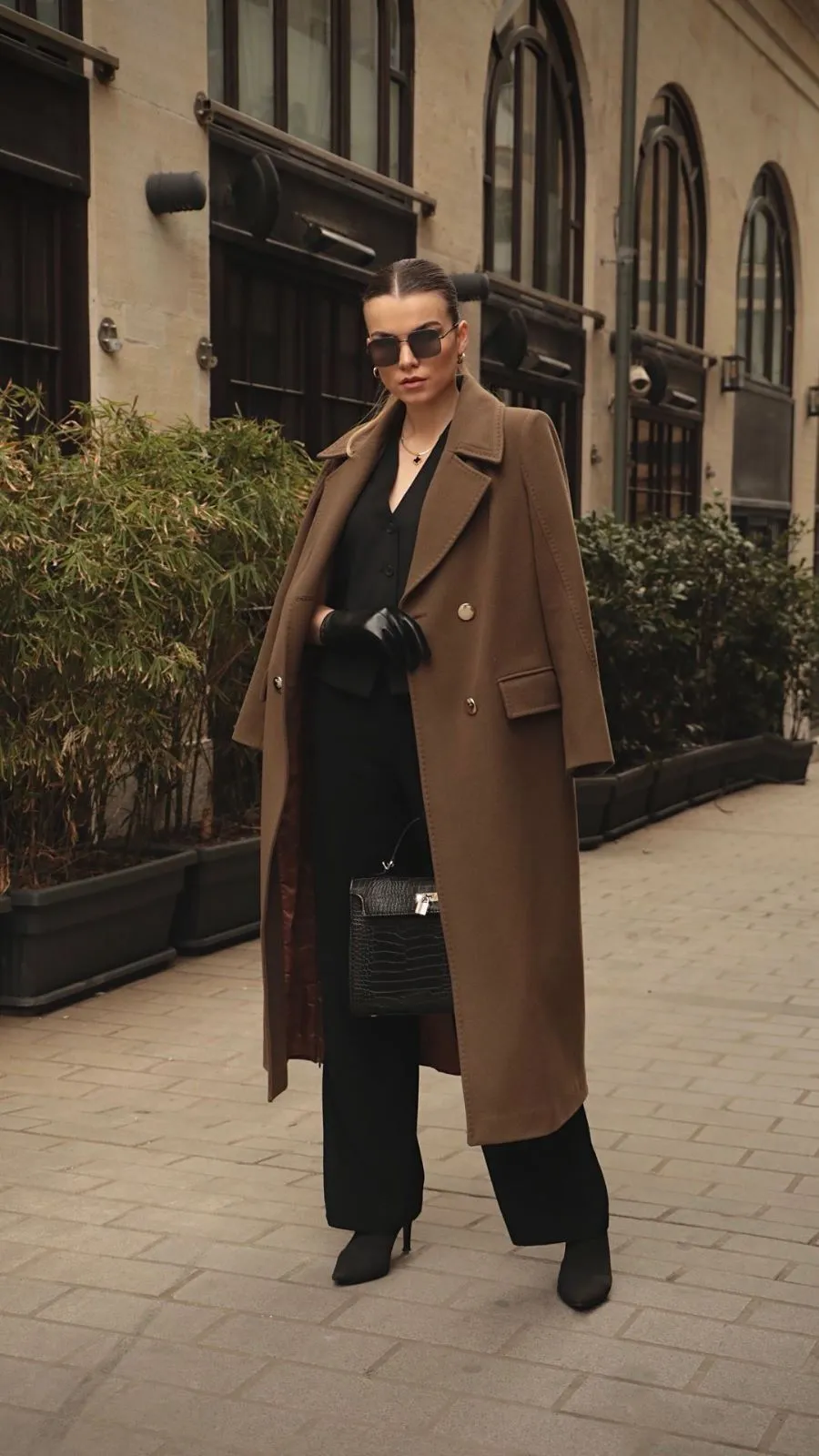 Tailored Wool Blend Coat