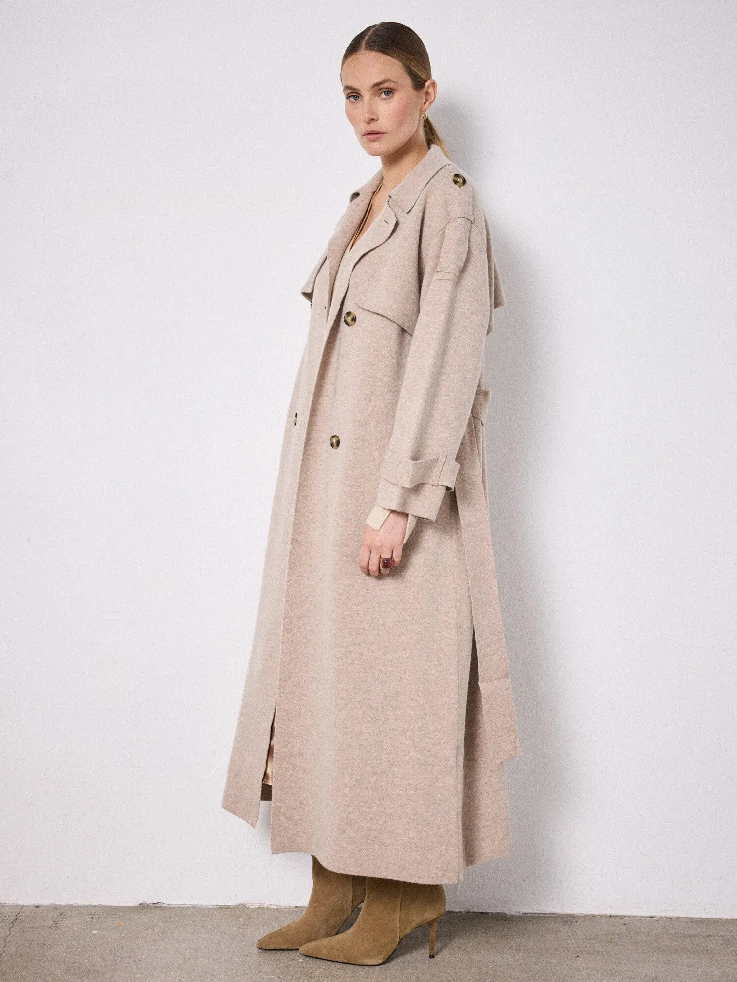 Talia Wool and Cashmere Trench Coat