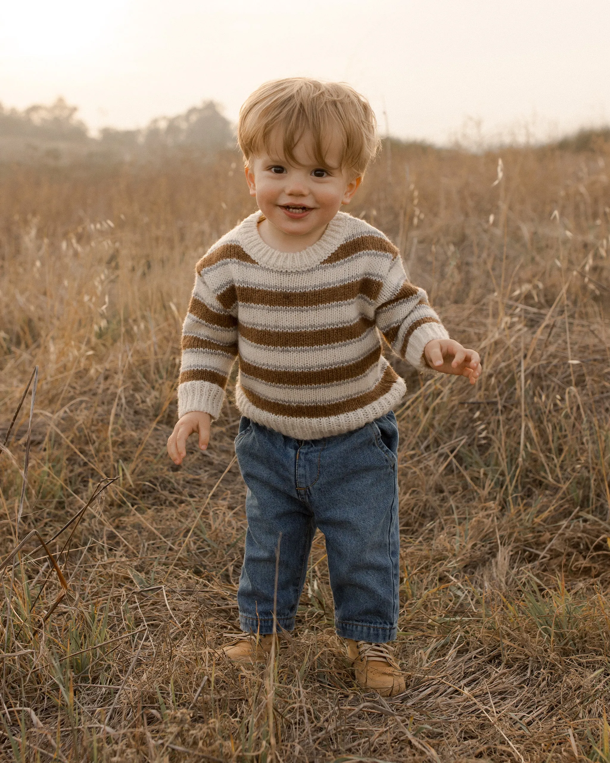 The Aspen Sweater by Rylee   Cru - Saddle Stripe - BABY