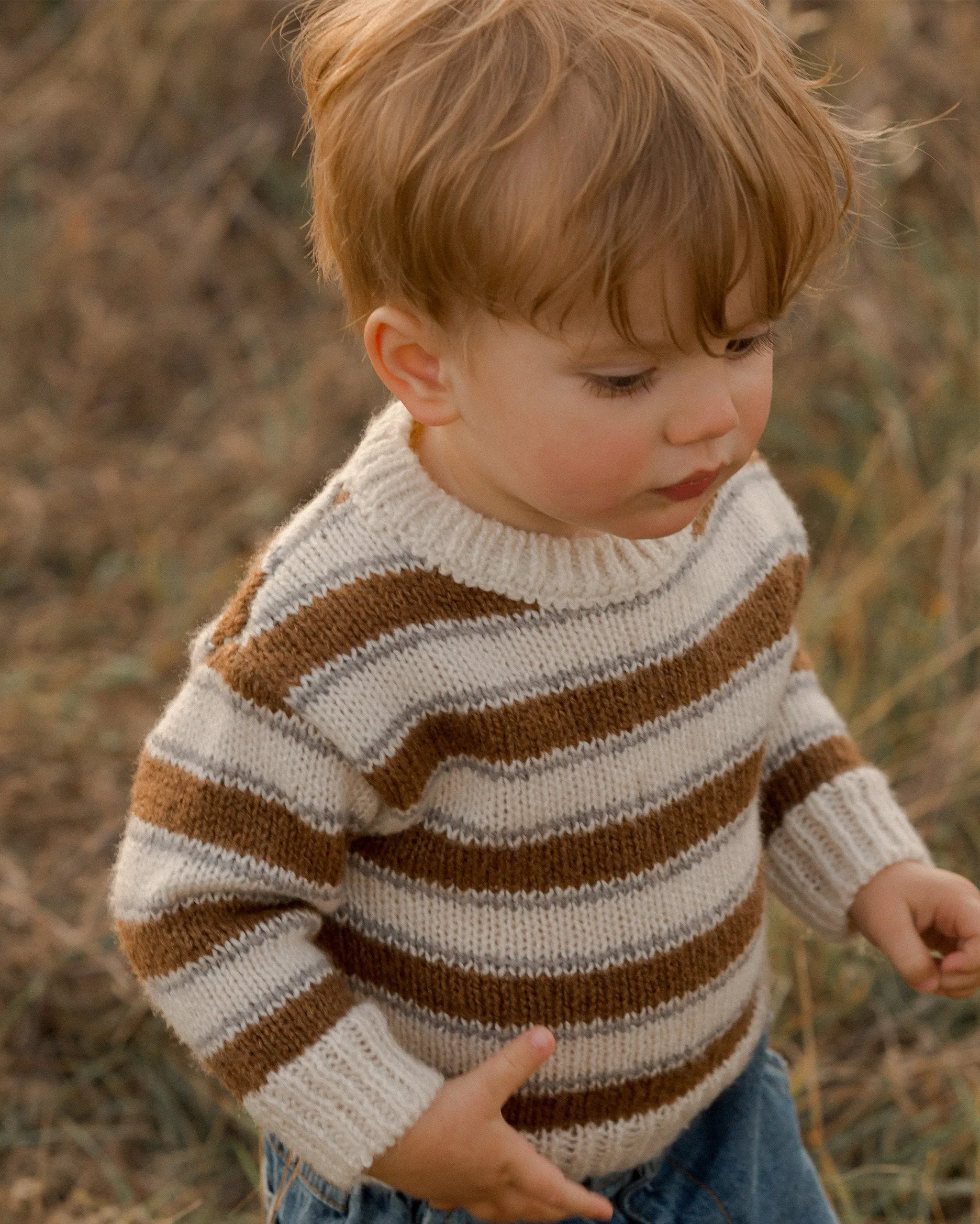 The Aspen Sweater by Rylee   Cru - Saddle Stripe - BABY