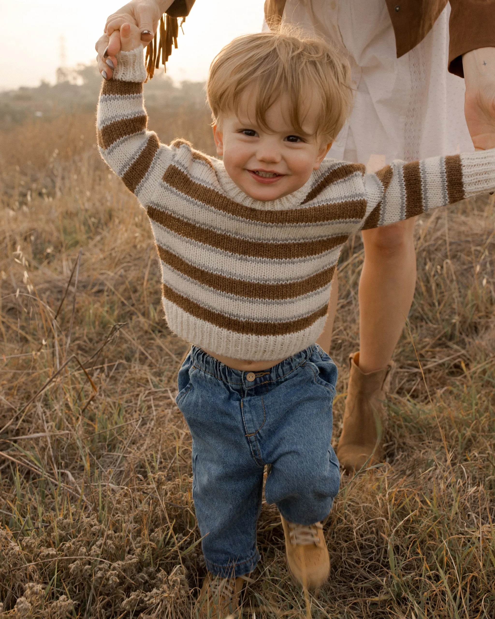 The Aspen Sweater by Rylee   Cru - Saddle Stripe - BABY