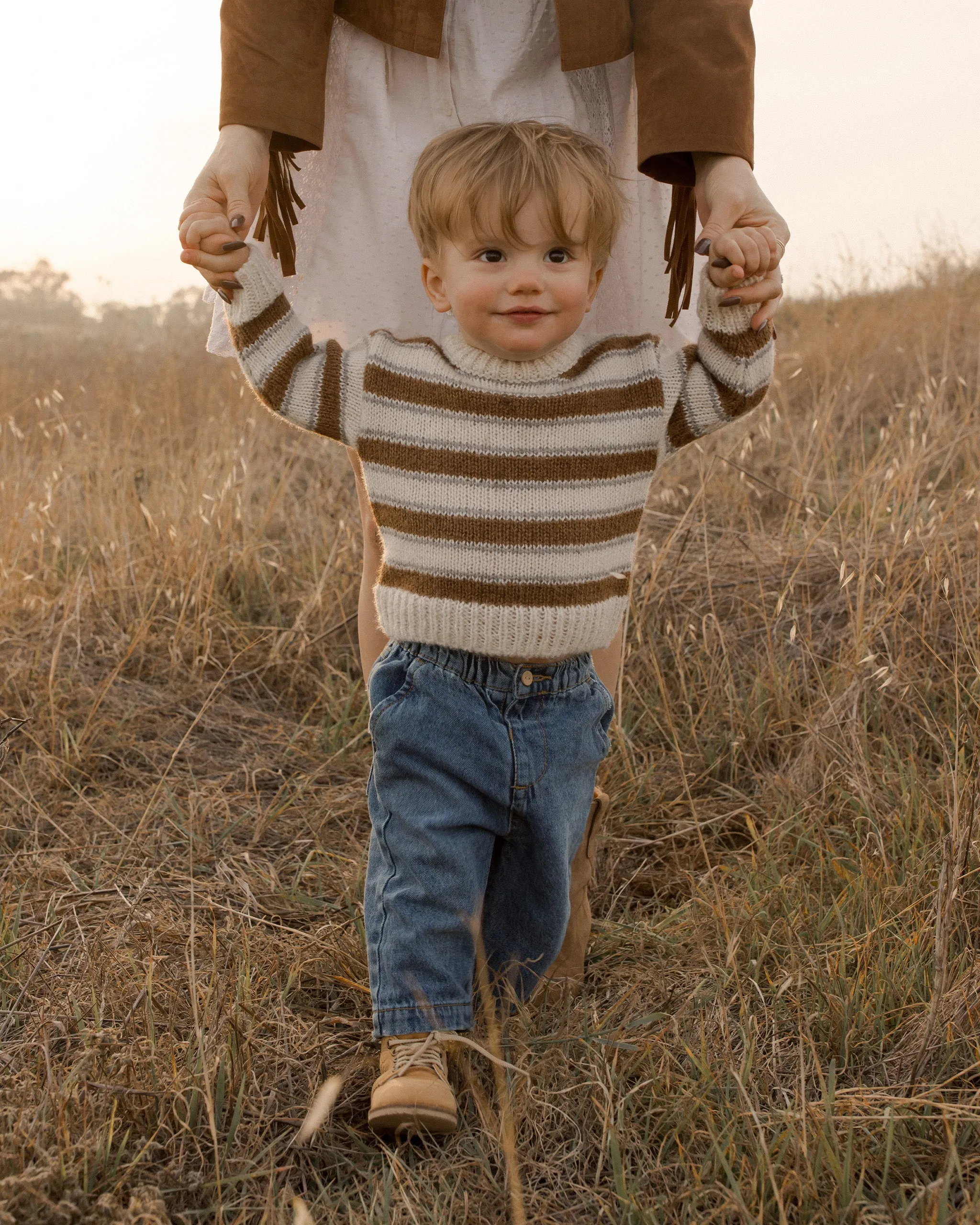 The Aspen Sweater by Rylee   Cru - Saddle Stripe - BABY