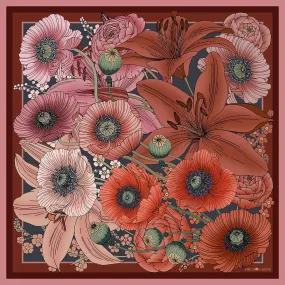 The Lily & Poppy Silk Scarf | 65x65cm