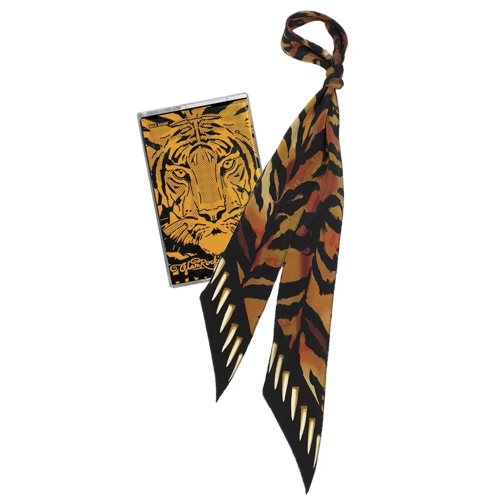 Tiger Super Skinny Silk Scarf - Gold