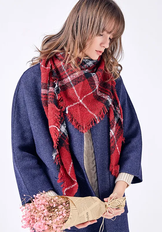 Triangle Plaid Scarf