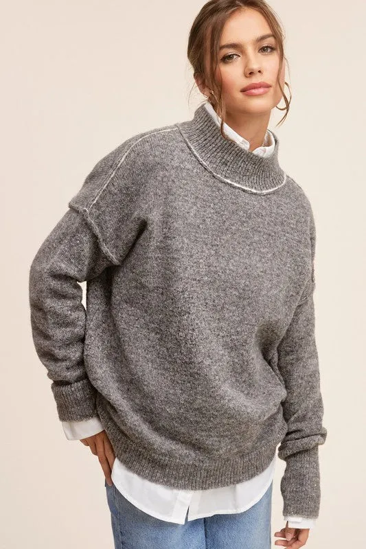 Turtle Neck Oversized Long-sleeved Ella Sweater