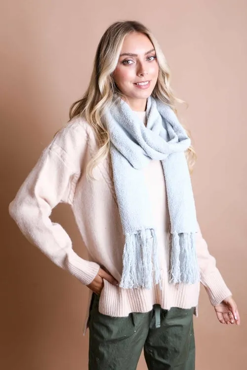 Ultra-Soft Boucle Tassel Scarf