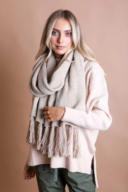 Ultra-Soft Boucle Tassel Scarf