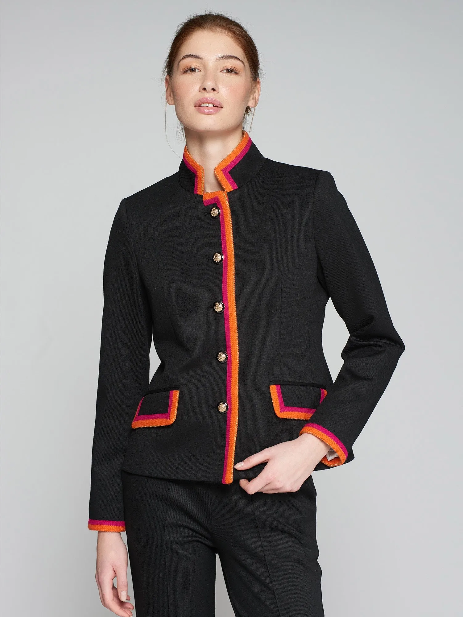 Vilagallo Dorothea Black Coat With Stretch