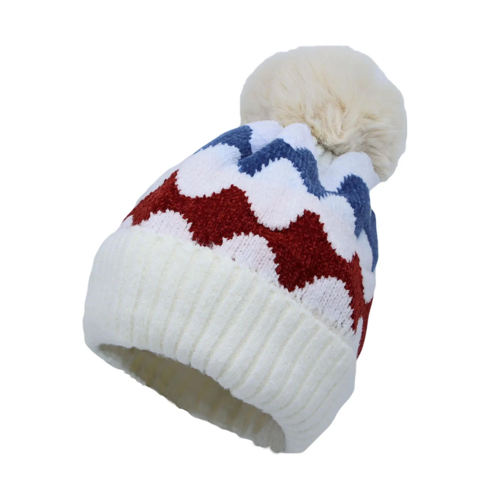 Winter Soft Knit Pom Beanie Fleece Skull Slouch Hat YZP0079