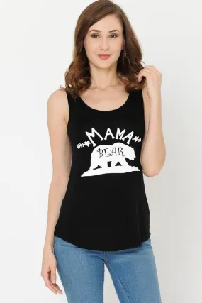 Womens Mama Bear Tank Top | Graphic Print Plus Shirt