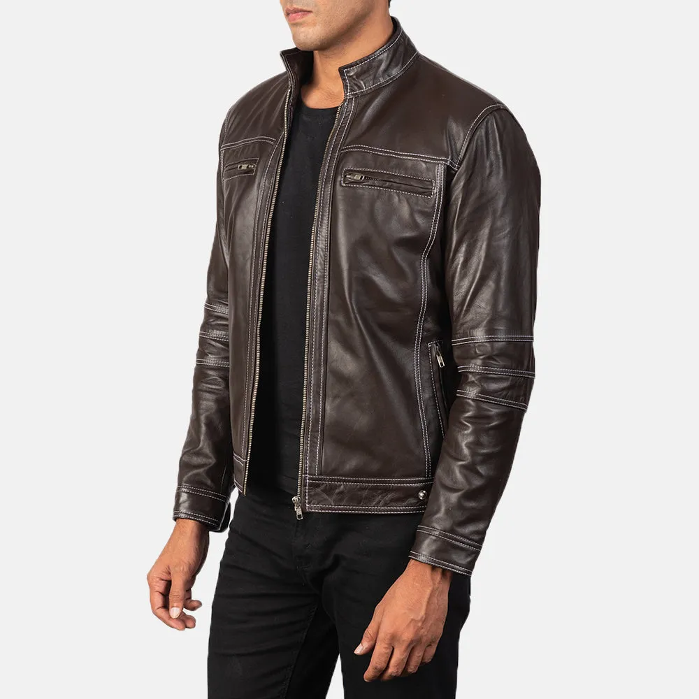 Youngster Brown Leather Biker Jacket