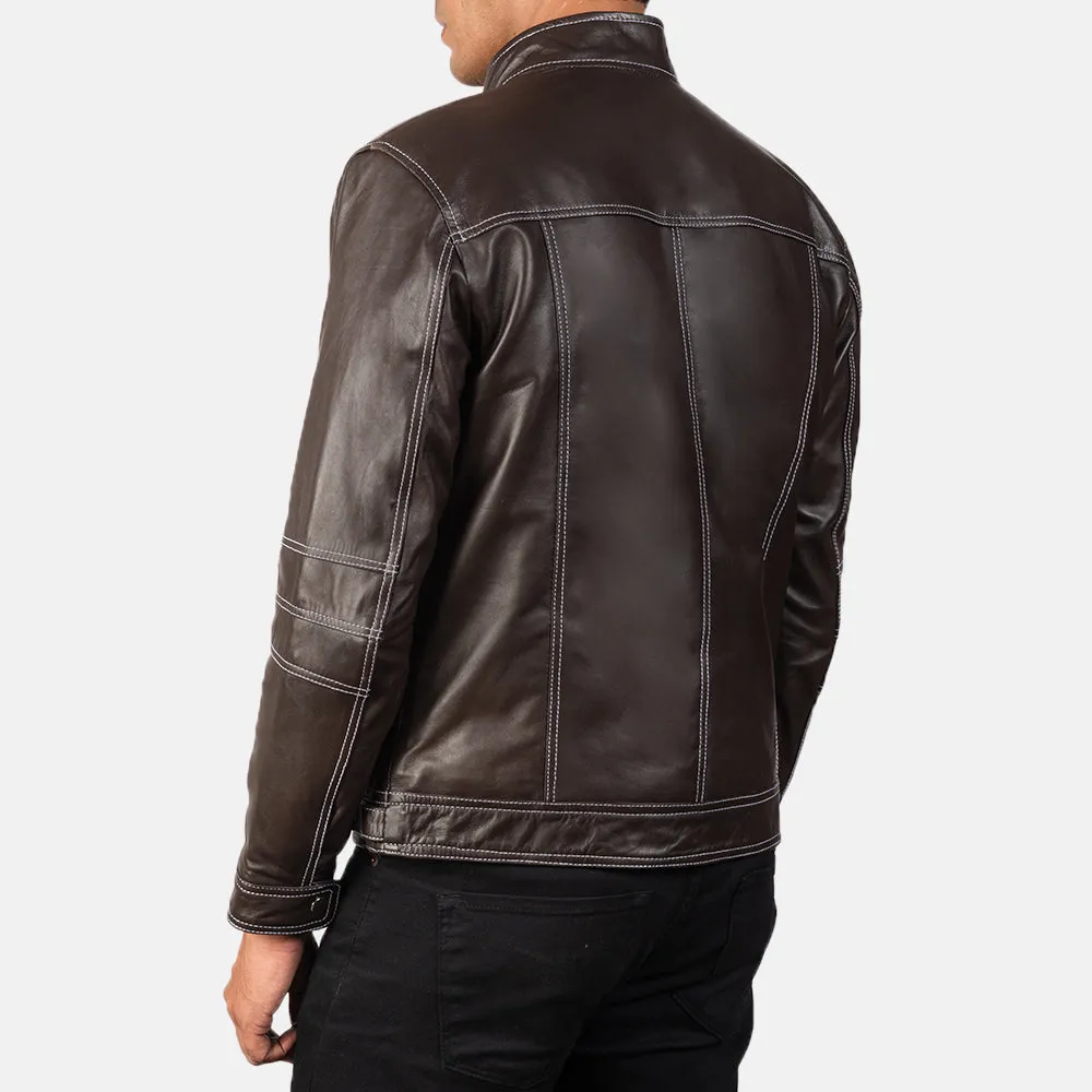 Youngster Brown Leather Biker Jacket