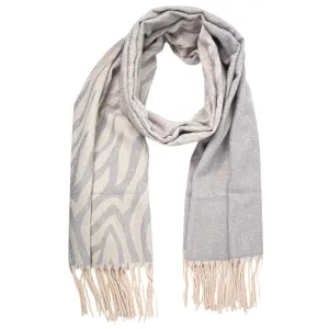 Zebra Print Scarf -  Grey